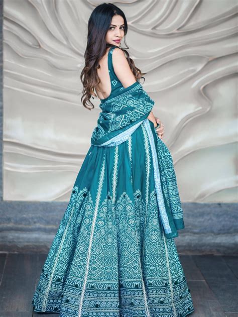 Buy Blue Digital Printed Silk Festival Lehenga Choli from Ethnic Plus