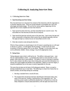 Fillable Online rsmas miami Collecting & Analyzing Interview Data Fax ...