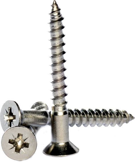 4mm, A2 STAINLESS STEEL WOOD SCREWS POZI COUNTERSUNK FULL THREAD, 8g ￡0 ...
