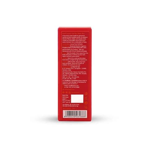 La Pink Red Carpet Luxury Pure Perfume 8ml, White Floral, Tuberose ...