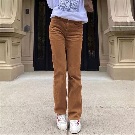 Corduroy Trousers Outfit, Retro Trousers, Corduroy Pants Women, Pants ...