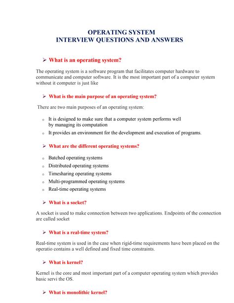 Image result for Operating System Interview Questions