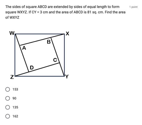 The sides of square ABCD are extended by sides of equal length to form ...