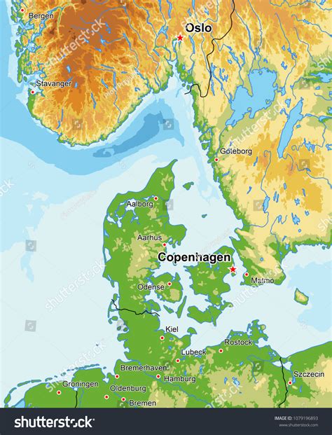 Physical Map Of Denmark Ezilon Maps Poland And England Map / Detailed