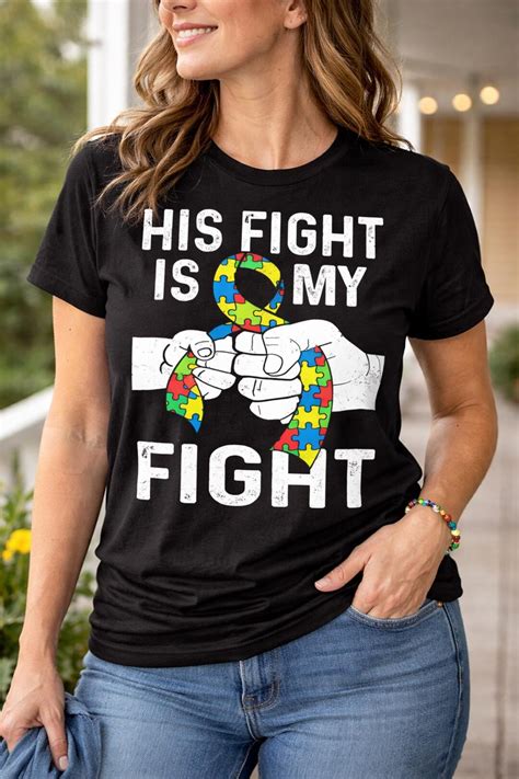 Autism His Fight is My Fight PNG, Puzzle Ribbon Fist Bump, Transparent ...