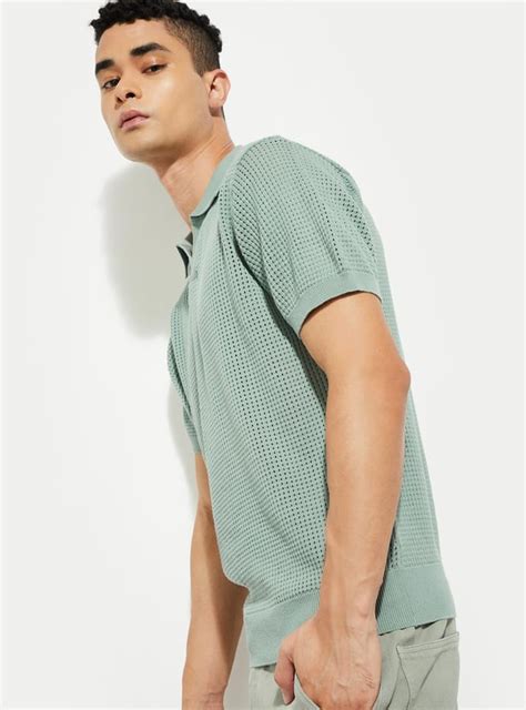 Buy URB_N Men Knit Oversized Polo T-shirt Online at just Rs. 999.0 ...