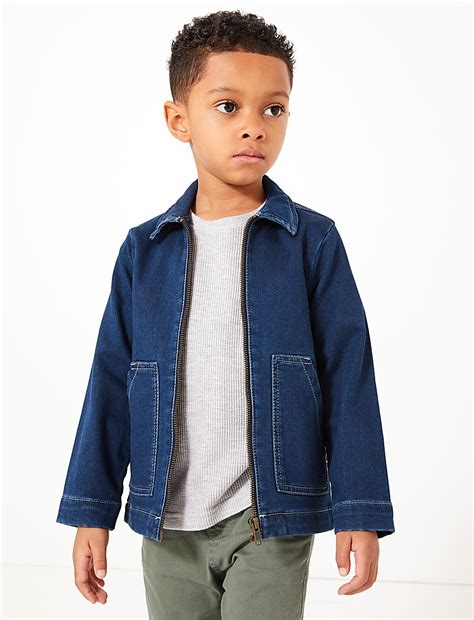 Buy Cotton Rich Boxy Denim Jacket (2-7 Years) at Marks & Spencer