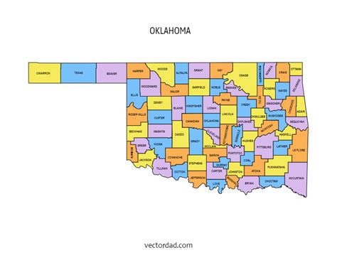 Oklahoma County Map: Editable & Printable State County Maps