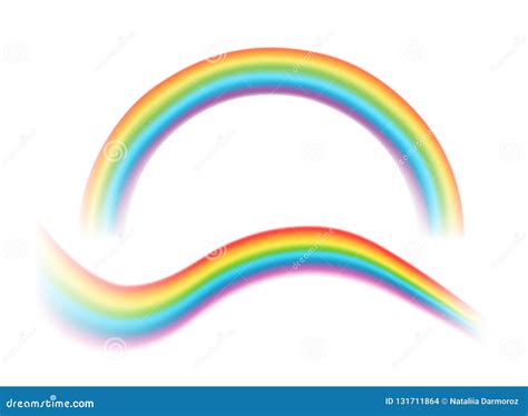 Rainbows Set Different Shape Realistic On Transparent Background ...