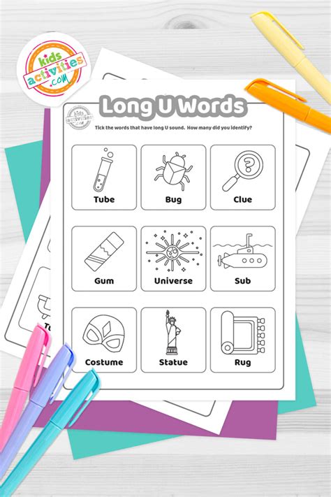 Worksheets For Long U Words | Kids Activities Blog