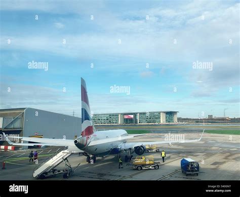 Embraer 190 British Airways aeroplane on the ground at London City ...