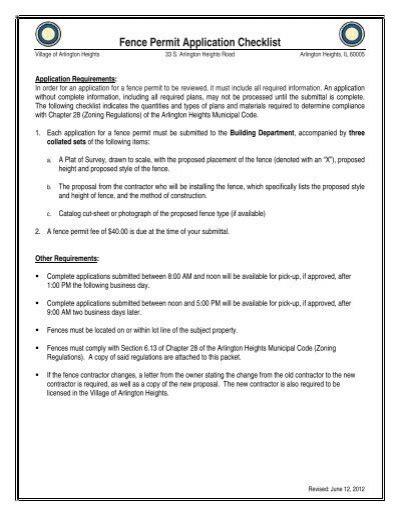 Image result for Fence Permit Example