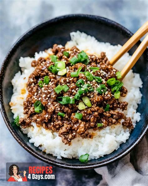 Korean Ground Beef And Rice Bowls
