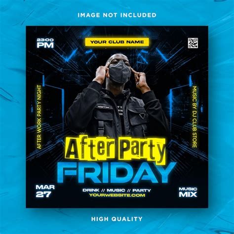 Night club dj party flyer social media post | Premium PSD
