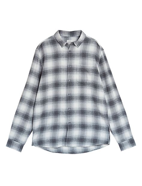 Pure Cotton Flannel Checked Shirt