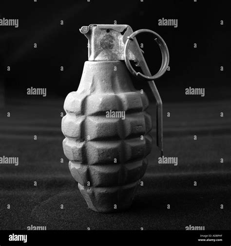 A simple Hand Grenade pineapple style on black background Stock Photo ...