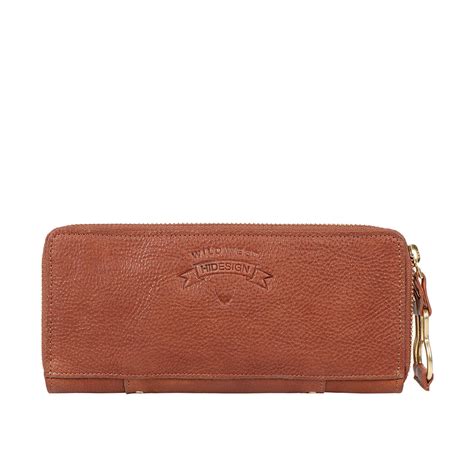Buy Tan Wild Rose W2 Double Zip Around Wallet Online - Hidesign