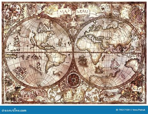 Antique World Map 的图像结果