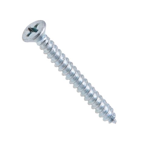 6 x 1-1/4 in. Flat Head Phillips Tapping Screws - Steel Zinc - 100qty ...