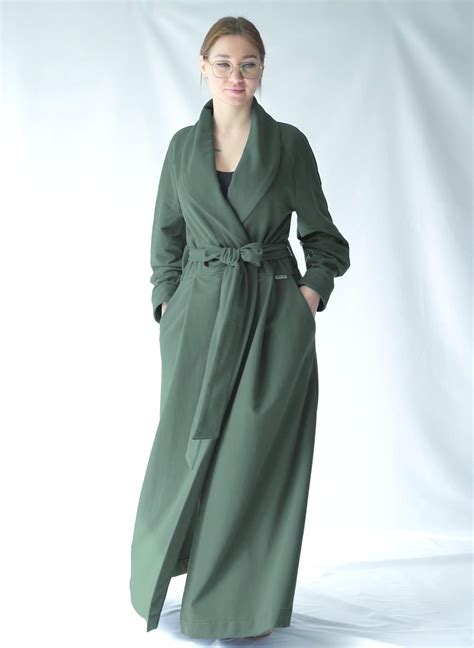 Warm Robe From Organic Cotton / Long Robe / Floor Length Robe / Womens ...