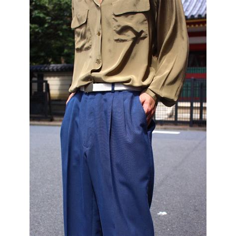 【CUBA】Old GIVENCHY summer wool 2-tuck wide slacks made in Canada -7904 ...