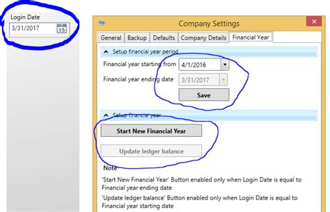 Manage Financial year