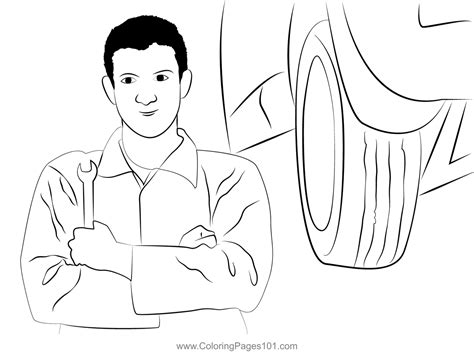 Mechanic Coloring Pages 的图像结果