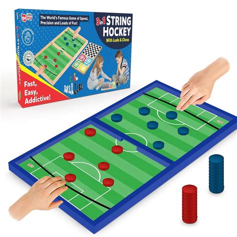 Vaayu-E-Store 3-in-1 Unicorn String Hockey Game | Ludo, Snakes & Ladders