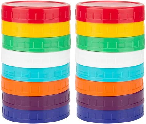 WISH 16 Pack Upgraded Plastic Mason Jar Lids - Colorful India | Ubuy