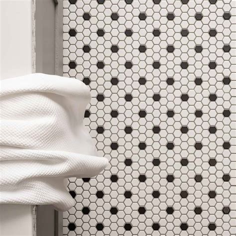 Black And White Honeycomb Floor Mosaic | Luxury Tiles UK