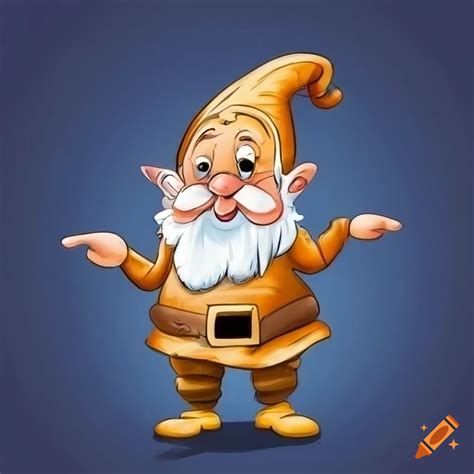 Cartoon dwarf pointing with satisfaction on Craiyon