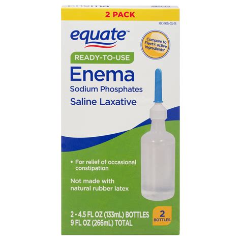 Brandclub - Equate Ready-to-Use Enema Sodium Phosphates Saline Laxative, 9 fl oz, 2 Pack