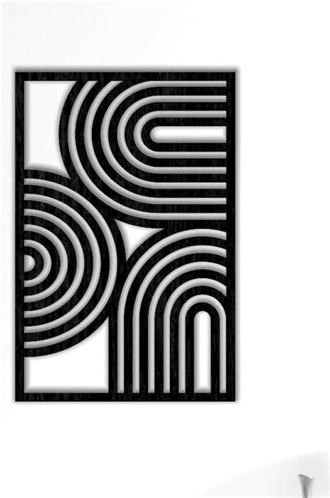 Geometric Wood Wall Art Panel Wall Art Design Modern Wood Art Minimal ...
