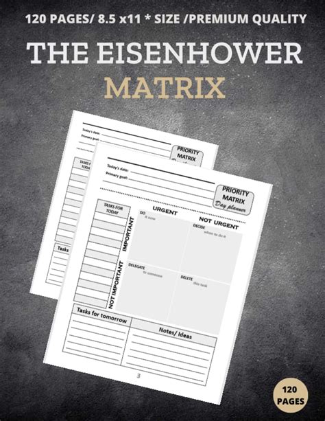 Buy The Eisenhower Matrix: Time & Task Management Planner, Daily ...