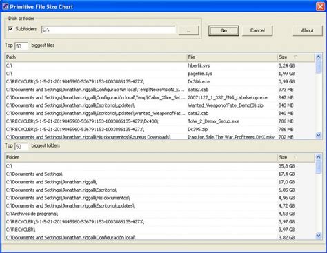 Primitive File Size Chart - Download
