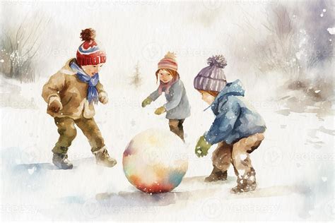 Kids Playing Outside In Snow