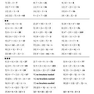 BODMAS Worksheets - Order of Operations - Maths