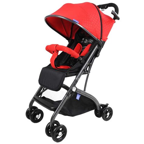 Buy Baby Stroller Lightweight Pram Four Wheel Pushchair With One Hand ...