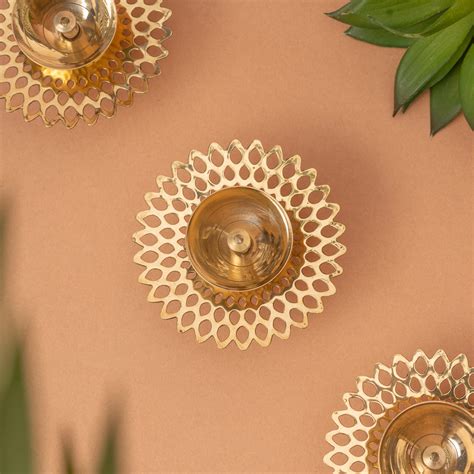 Sun Diya Set of 2 - Elegant Brass Diwali Decor 2025 | The Zappy Box