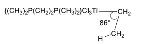 The bond angle (Ti-C-C) in the crystal structure of