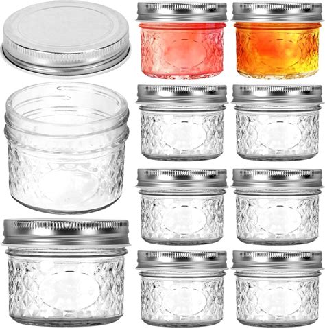 Amazon.com: CZWESTC 9 Pack Small Mason Jars 4 oz Glass Jars with Lids ...