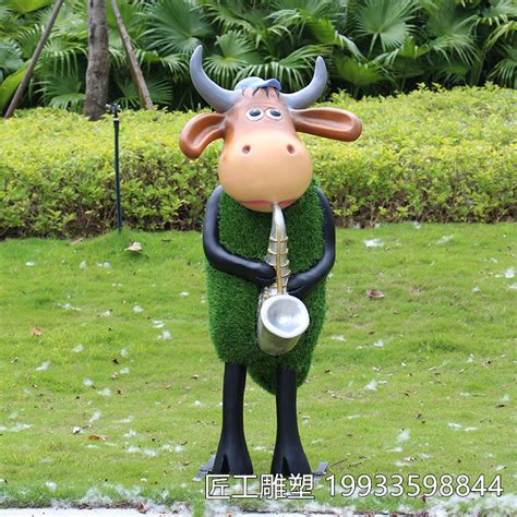 公园广场场景户外仿真玻璃钢动物牛奶牛雕像模型_名妍雕塑公司-站酷ZCOOL