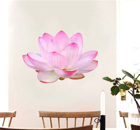 Rawpockets Decals ' Divine Lotus Flower ' Self Adhesive Wall Sticker ...