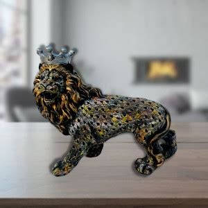Statonio Statonio 9 Inch Crown Lion Showpiece Statue For Home Decor ...