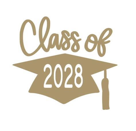 Class Of 2028 Graduation Cap Vinyl Decal, Graduation T Shirt Transfer ...