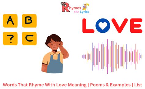 List of words that rhyme with love poems, examples, meaning