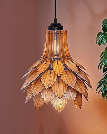 Buy Homesake® Handcrafted Wooden Pendant lamp, Autumn Leaves Design ...