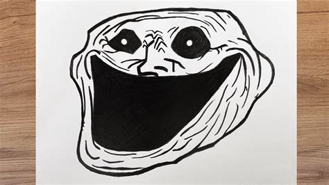 How to Draw Scary Troll face step by step | Creepy drawing troll face ...