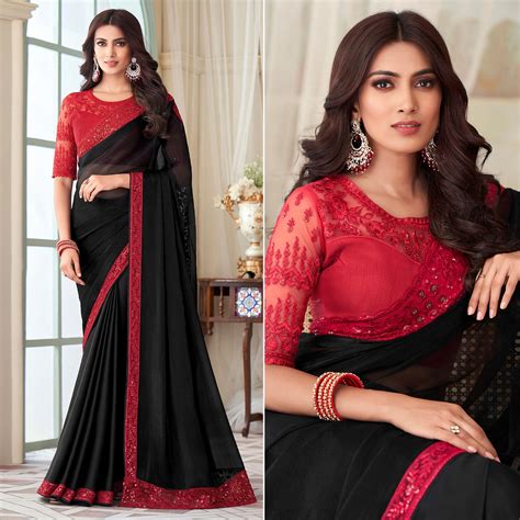 Pista Green Sequins Embroidered Satin Saree