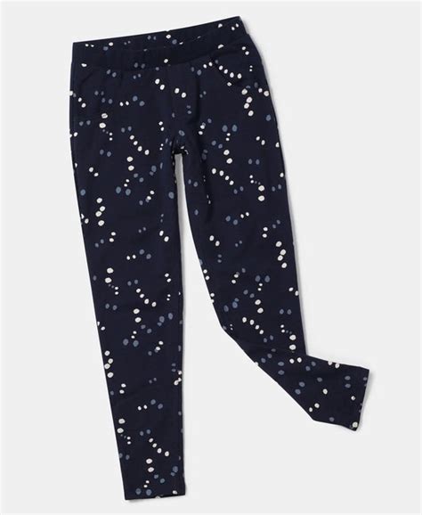 Buy Girl's Super Combed Cotton Elastane French Terry Printed Jeggings ...